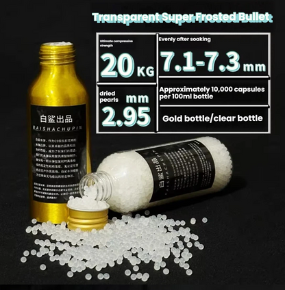 Super Tough Gel Balls – 20kg Pressure Resistant, Quick Expanding, 7.3mm Heavy-Duty Ammo for Tactical Play