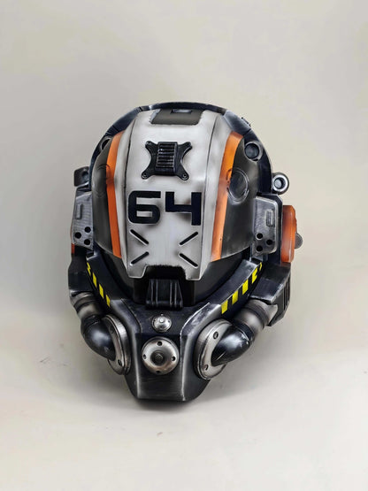 Titanfall Militia Assault Pilot Helmet Replica – Life-Size Cosplay Helmet, Wearable 6-4 Squadron Tribute, Collectible Gaming Display for Fans