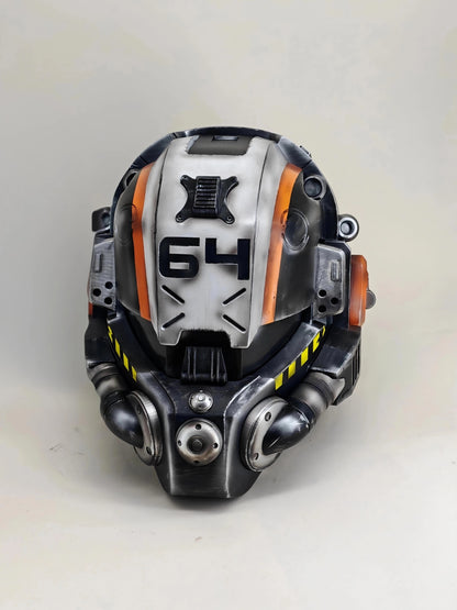 Titanfall Militia Assault Pilot Helmet Replica – Life-Size Cosplay Helmet, Wearable 6-4 Squadron Tribute, Collectible Gaming Display for Fans