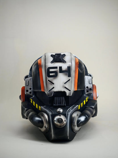 Titanfall Militia Assault Pilot Helmet Replica – Life-Size Cosplay Helmet, Wearable 6-4 Squadron Tribute, Collectible Gaming Display for Fans
