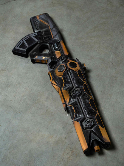 Apex Legends VK-47 "Black & Gold Tech" Replica Prop – Life-Size Assault Rifle, Cosplay Weapon, Collectible Gaming Display for Fans
