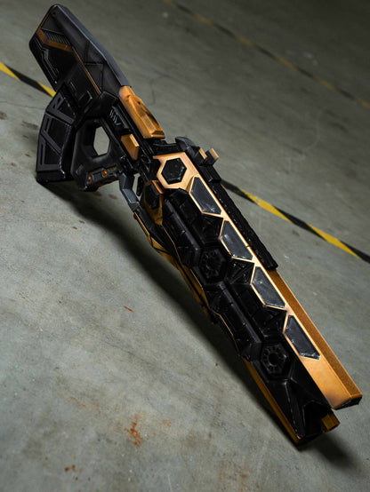 Apex Legends VK-47 "Black & Gold Tech" Replica Prop – Life-Size Assault Rifle, Cosplay Weapon, Collectible Gaming Display for Fans