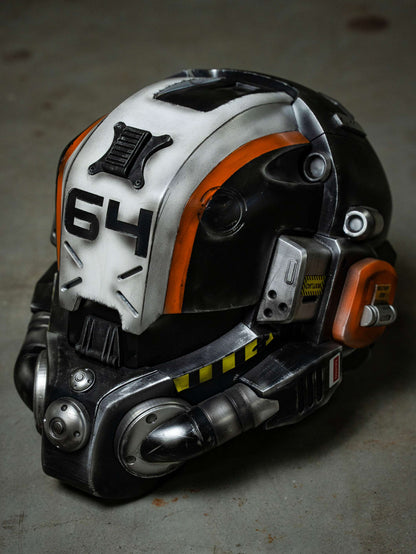 Titanfall Militia Assault Pilot Helmet Replica – Life-Size Cosplay Helmet, Wearable 6-4 Squadron Tribute, Collectible Gaming Display for Fans