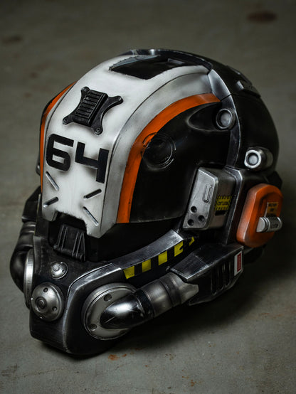 Titanfall Militia Assault Pilot Helmet Replica – Life-Size Cosplay Helmet, Wearable 6-4 Squadron Tribute, Collectible Gaming Display for Fans