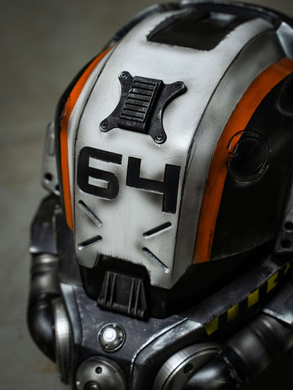 Titanfall Militia Assault Pilot Helmet Replica – Life-Size Cosplay Helmet, Wearable 6-4 Squadron Tribute, Collectible Gaming Display for Fans
