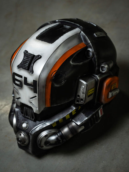 Titanfall Militia Assault Pilot Helmet Replica – Life-Size Cosplay Helmet, Wearable 6-4 Squadron Tribute, Collectible Gaming Display for Fans