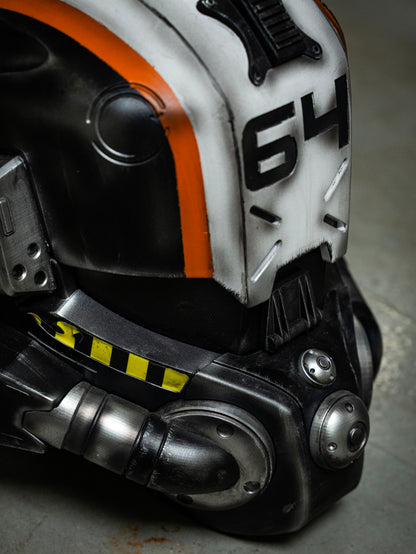 Titanfall Militia Assault Pilot Helmet Replica – Life-Size Cosplay Helmet, Wearable 6-4 Squadron Tribute, Collectible Gaming Display for Fans