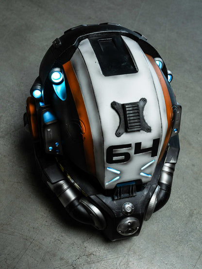 Titanfall Militia Assault Pilot Helmet Replica – Life-Size Cosplay Helmet, Wearable 6-4 Squadron Tribute, Collectible Gaming Display for Fans