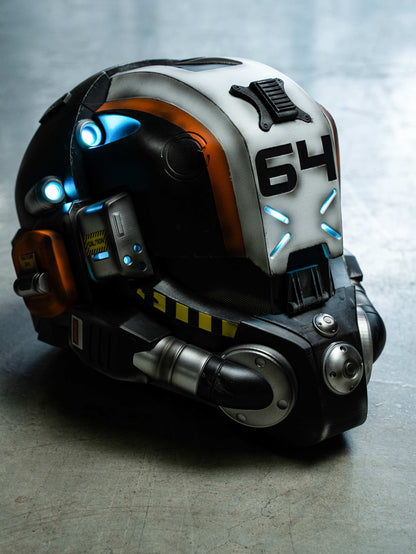 Titanfall Militia Assault Pilot Helmet Replica – Life-Size Cosplay Helmet, Wearable 6-4 Squadron Tribute, Collectible Gaming Display for Fans