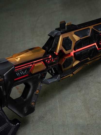 Apex Legends VK-47 "Black & Gold Tech" Replica Prop – Life-Size Assault Rifle, Cosplay Weapon, Collectible Gaming Display for Fans