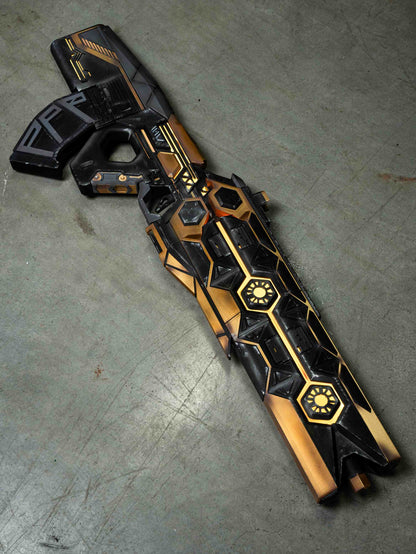 Apex Legends VK-47 "Black & Gold Tech" Replica Prop – Life-Size Assault Rifle, Cosplay Weapon, Collectible Gaming Display for Fans