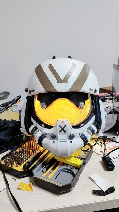 Titanfall 2 Viper Pilot Helmet Replica – Life-Size Cosplay Helmet, Wearable Gaming Display, Exclusive Villain Collectible Prop for Fans